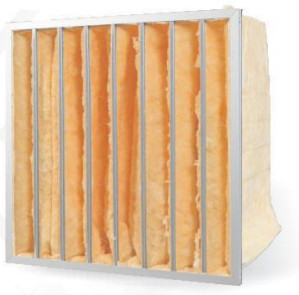 F8 Fiberglass Pocket Type Air Filters , Galvanized Air Conditioning Bag Filter