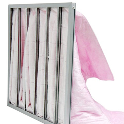 F6 F7 F8 Pocket Air Filter Bag Galvanized Steel Frame For Cleanroom